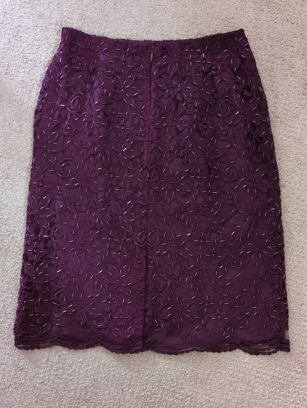 Amanda Smith Petite Eggplant Bejeweled Blazer And Matching Skirt Suit Set - Picture 4 of 9